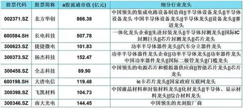 外资抢筹 芯 方向 A股24家中芯国际领域中的行业龙头